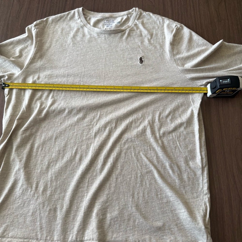 Polo Ralph Lauren Shirt‎ Mens XL Tan Long Sleeve Cotton Crew Neck Pony Preppy - Picture 7 of 8